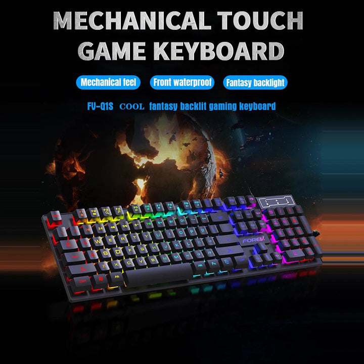 Mechanical Keyboard Wired Gaming Keyboard 104 Keys RGB Backlit Receiver for Laptop Desktop Ergonomics Keycap PC Accessories